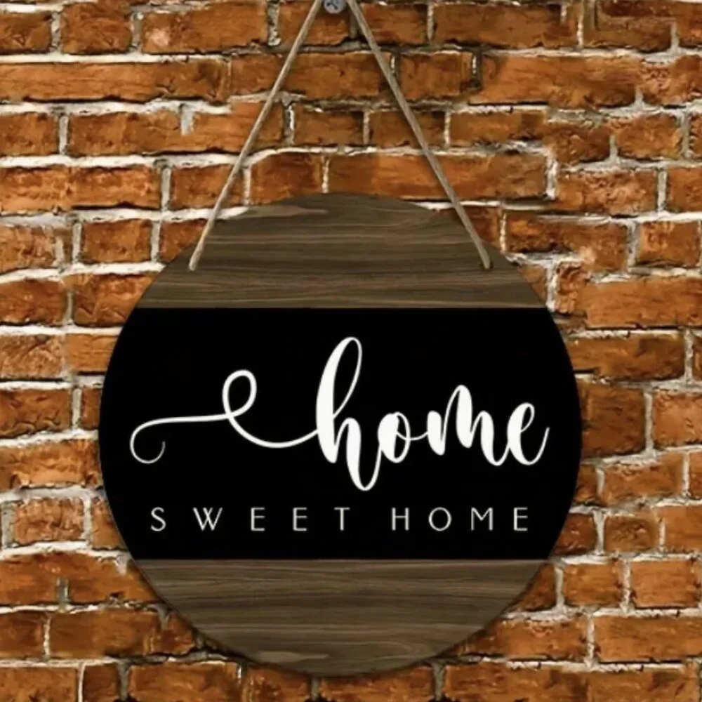 Home Sweet Home Rustic Wooden Door Wreath - 8